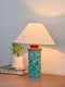 Blue Pottery Cylinder Lamp (Without Lampshade)